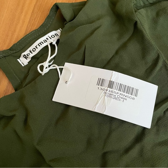 ON HOLD Reformation Ismena dress size 8 fern green NWT - Picture 6 of 7